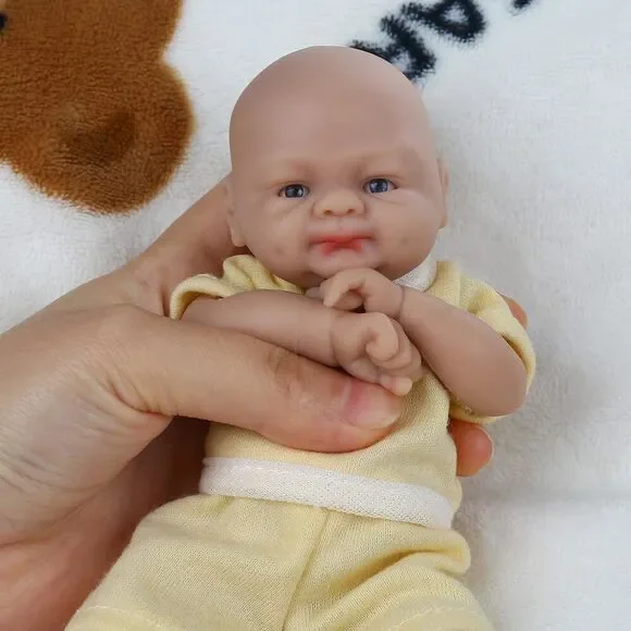 Ivita 7" Micro Preemie Full Body Silicone Baby Dolls Lifelike Mini Reborn Doll